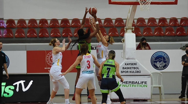 Kayseri Basketbol , Avrupa Kupası maçında Nesibe Aydın'a mağlup oldu : 76 - 85
