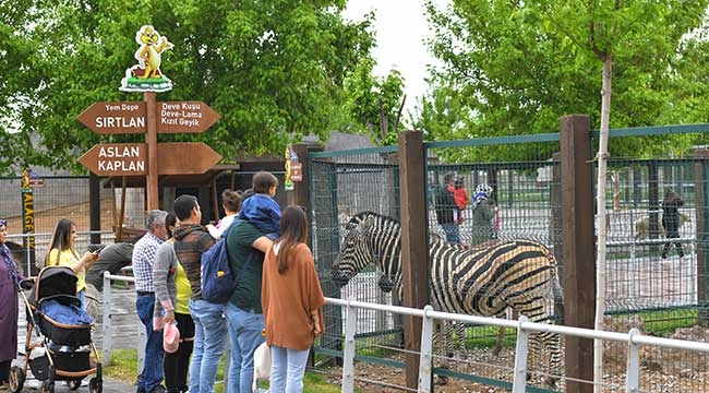Büyükşehir'in Bayrama Özel Ücretsiz Hayvanat Bahçesi'ne Yoğun İlgi