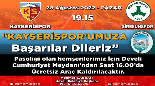 Mehmet Cabbar'dan Kayserispor'a destek 
