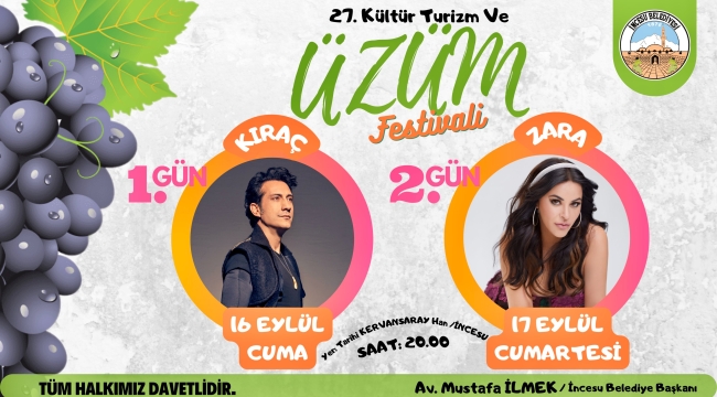 İncesu'da 27.Kültür Turizm ve Üzüm Festivali'nin şimdiden heyecanı başladı