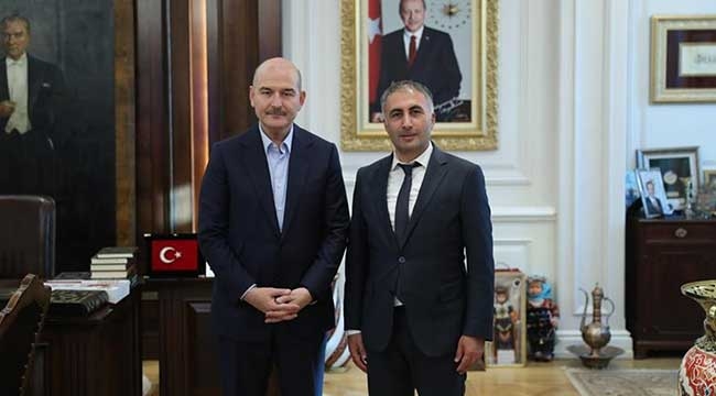Sarız Belediye Başkanı Baki Bayrak İçişleri Bakanı Süleyman Soylu'yu Ziyaret Etti