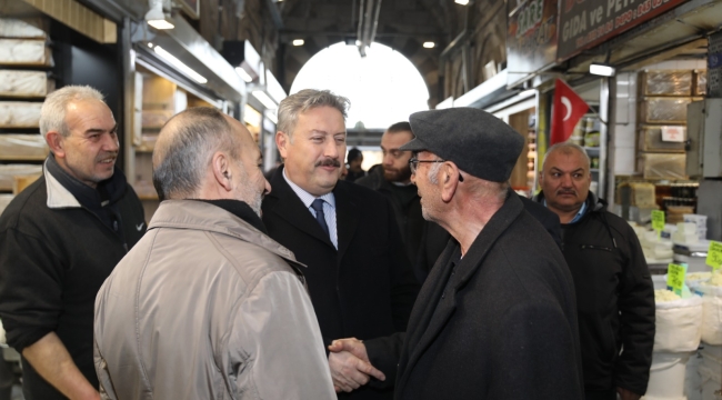 Başkan Palancıoğlu Kapalı Çarşı Esnafını Ziyaret Etti 
