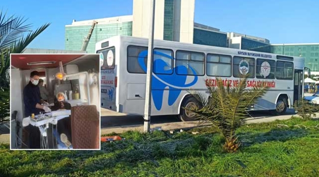 Kayseri Büyükşehir'in Gezici Ağız ve Diş Sağlığı Kliniği, Hatay'da Depremzedelerin Hizmetinde