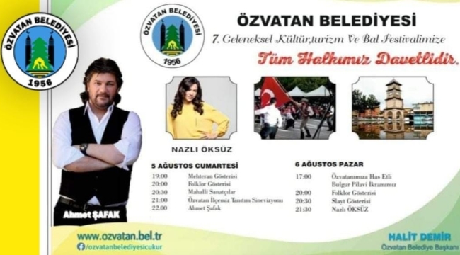 7. Geleneksel Özvatan Kültür Turizm Ve Bal Festivali Başlıyor 