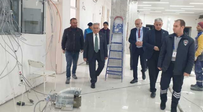 Başkan Büyükkılıç'tan Üniversite Hastanesi'nde Yenileme Çalışmalarına Yakın Takip