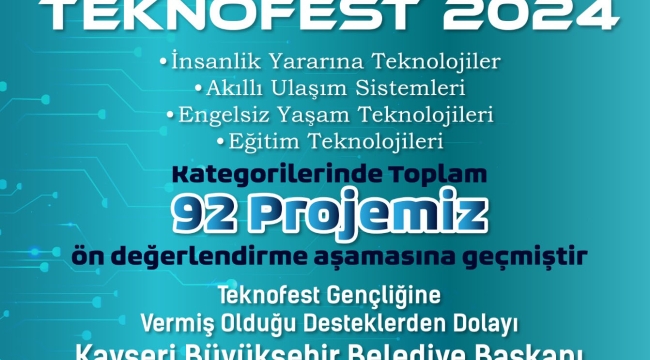 KAYMEK'İN 'Teknofest' Gençliği, 92 Proje İle Ön Değerlendirme Aşamasına Geçti